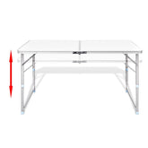 Aluminium Folding Portable Camping & Picnic Table – 120 x 60cm (White)